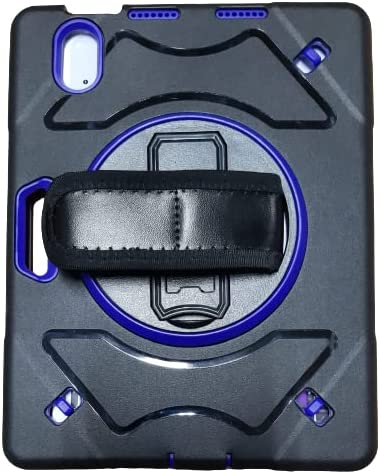 iPad Mini 6 Case, [Full Body] Protective Shockproof Cover with [360 Degree Rotating Stand / Handle] Pencil Holder for iPad Mini 6 (Black & blue)