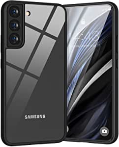 Zelaprox Compatible with Samsung Galaxy S22 Case, Upgrade Clear Crystal Transparent Slim Phone Cases Cover Protector for Galaxy S 22 5G 6.1 inch-Black