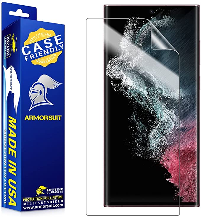 [2 Pack] ArmorSuit MilitaryShield Screen Protector Designed for Samsung Galaxy S22 Ultra 6.8" Case Friendly Anti-Bubble HD Clear Film