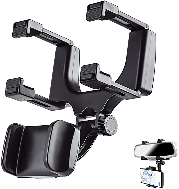 Car Phone Holder Mount,Youtato Rearview Mirror Cell Phone Bracket,Universal Adjustable Mobile Phone Cradle for iPhone,Samsung Galaxy,Huawei,Fits Most Smartphone and Navigator