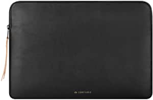 Comfyable Slim Protective Laptop Sleeve 13-13.3 inch Compatible with 13 inch MacBook Pro & MacBook Air, PU Leather Bag Water-Repellent Cover Notebook Computer Case for Mac, Black