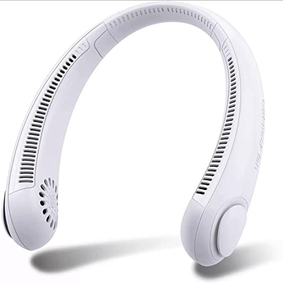 Personal Hanging Bladeless Neck Fan Rechargeable Portable Air Fan. Lightweight Wearable Cooling Device, Personal Air Conditioner for Camping, Hiking, Gym, and Indoors