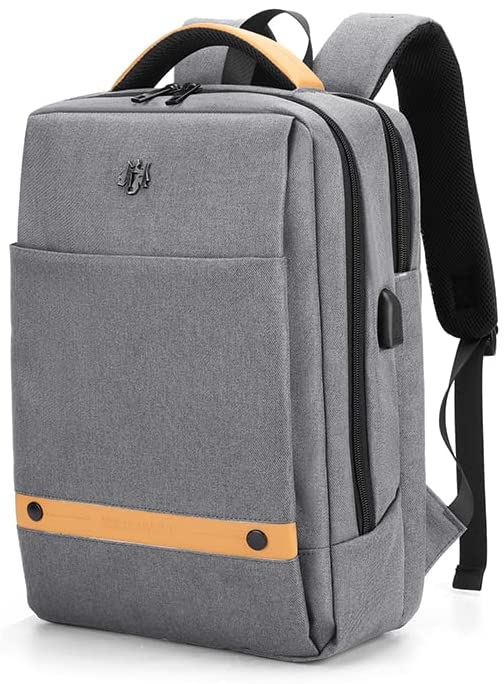 Golden Wolf 15.6-Inch Laptop School Waterproof Bag with USB Grey