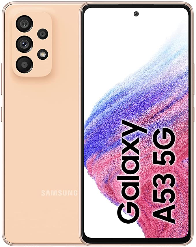SAMSUNG Galaxy A53 5G Mobile Phone SIM Free Android Smartphone, 256GB, 8GB RAM, Dual Sim Mobile Phone, Awesome Peach