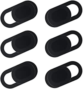Camera Cover 6 Pcs, Webcam Covers, Web Camera Cover Slide for iPad, iPhone, Laptop, Desktop, PC, Tablet, Protect Your Privacy and Security,sliding cover(Black)