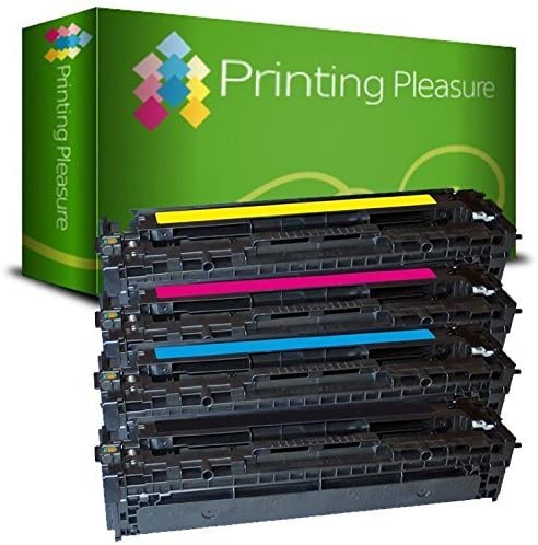 Printing Pleasure 4 (FULL SET) Compatible Toner Cartridges for HP Laserjet Pro 200 Color M251n M251nw MFP M276nw CM1312 CM1312nfi CP1215 CP1515 CP1515n CM1415fn CM1415fnw CP1525n CP1525nw, High Yield