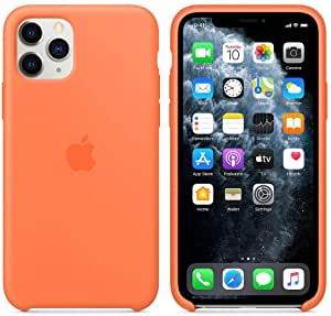 Junnod Compatible with iPhone 11 Pro 5.8-inch Silicone Protective case, Ultra-Thin, dust-Proof and Durable. (iPhone 11 Pro 5.8-inch, Orange)