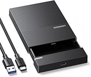 UGREEN 2.5 Hard Drive Enclosure External USB C SSD Caddy Tool Free Hard Disk Case USAP Supported, Compatible with 2.5inch HDD SSD Western Intel Crucial EVO 870/860, Drive Free for Windows Linux Mac OS