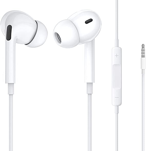 Earphone X3 Stereo music 3.5mm with mic and volume control - White