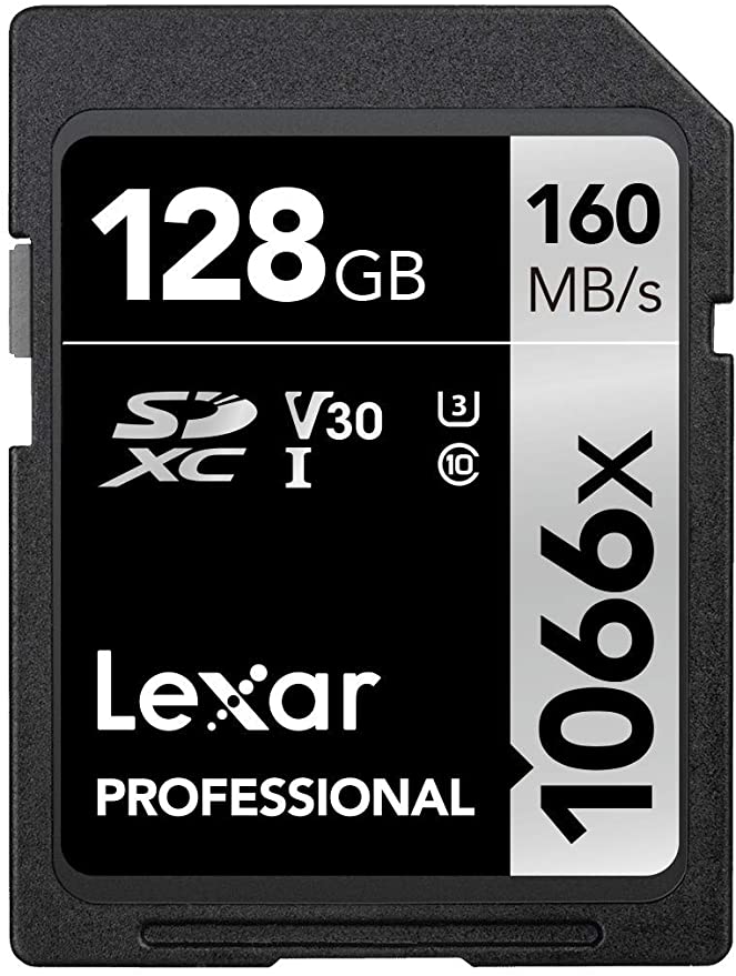 Lexar Professional 1066x 128GB SDXC UHS-I Card SILVER Series, Up To 160MB/s Read, for DSLR and Mirrorless Cameras (LSD1066128G-BNNNU)