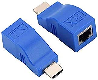 Microware HDMI Cables, HDMI to RJ45 Extender Adapter (Receiver &Transmitter by Cat-5e/6 Cable, Transmission Distance: 30m