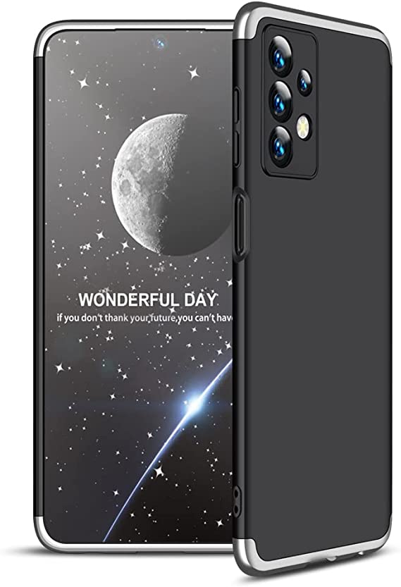 QIVSTAR for Samsung Galaxy A23 Matte Finish Design Slim Hard Case,Preium Preium Plastic Lightweight Anti-Fall Case Scratchproof Protector Cover for Samsung Galaxy A23 Case Silver-Black AD