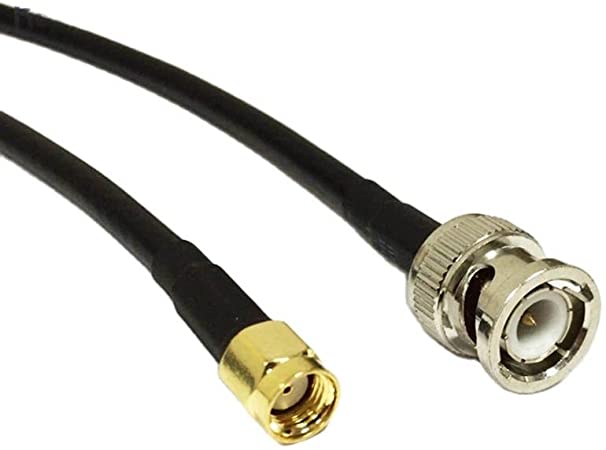 OHM - BNC male To RP-SMA male cable RG58 50ohm 10 Meter length
