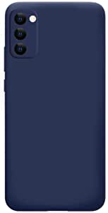 Case Compatible with Samsung Galaxy A03s / A02S Liquid Silicone Case Protector Camera Soft TPU Slim Back Cover (Blue)