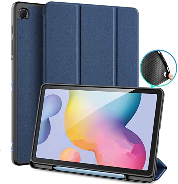 Full Protection Case For Samsung Galaxy Tab A7 (10.4 inch) (T500 - T505) - Smart Cover with Auto Sleep/Wake - Dark Blue