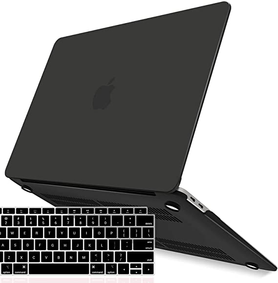 Ntech New 2020 MacBook Air 13 inch Case M1 A2337 A2179 A1932 Plastic Hard Shell Case with Keyboard Cover for Apple Mac Air 13 Retina Display with Touch ID (2018-2020), Black