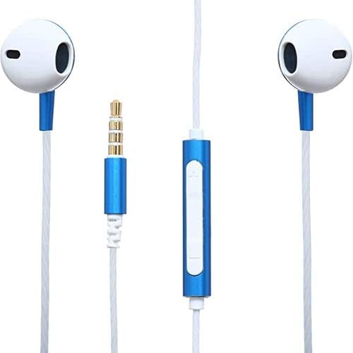 Set Of 2 Joyroom Jr-E208 Metal Flat Wired Headphone Comfortable To Wear With Premium Sound E Series - Blue White