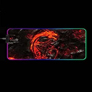 Hell Dragon RGB XL Gaming Mouse Pad, Non-Slip, Water-Resistant, Rubber Cloth, Stitched Edge, Computer Game Mouse & Keyboard Mat || (80 * 30cm)