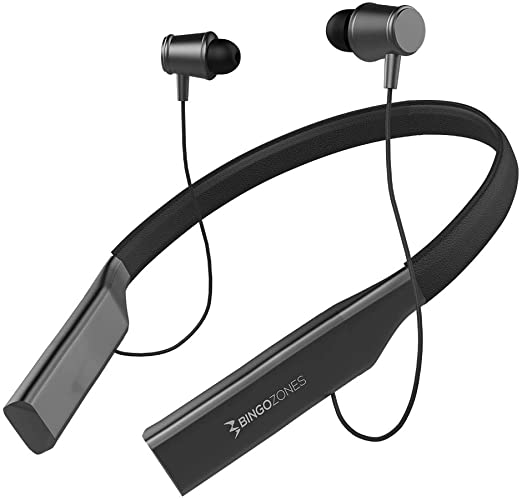 Bluetooth N3 Neckband Headphones USB-C Fast Charging,Foldable & Lightweight Build with 60 Hours Playtime Bingozones Gray