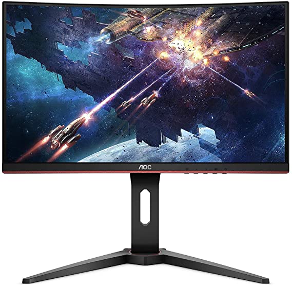 AOC Gaming Monitor 24 inch Curved Frameless Gaming Monitor, FHD,1080p, 1500r VA Panel, 1ms MPRT 144Hz, FreeSync, DP-HDMI-VGA, Height Adjustable, VASE, black, C24G1