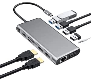 USB C Hub Type C to USB Multi-Port 3.0 Hub HDMI 4k VGA RJ45 Lan Ethernet Dock Adapter for MacBook Pro Type C Docking Station