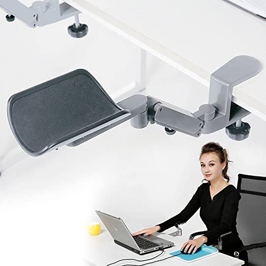 FUZADEL Ergonomic Arm Rest Rotating Mouse Arm Rest Mouse Pad Computer Hand Rest for Computer Table Arm Support Aluminum Alloy Mouse Pad Arm Wrist Rest Hand Shoulder Protect Mousepad