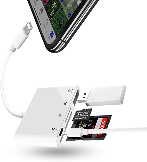 New MaximalPower iPhone Lightning Camera Card Reader 4 in 1 Adapter