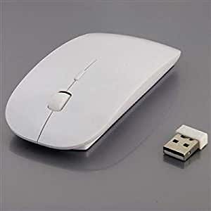 White Wireless Slim Computer Mouse