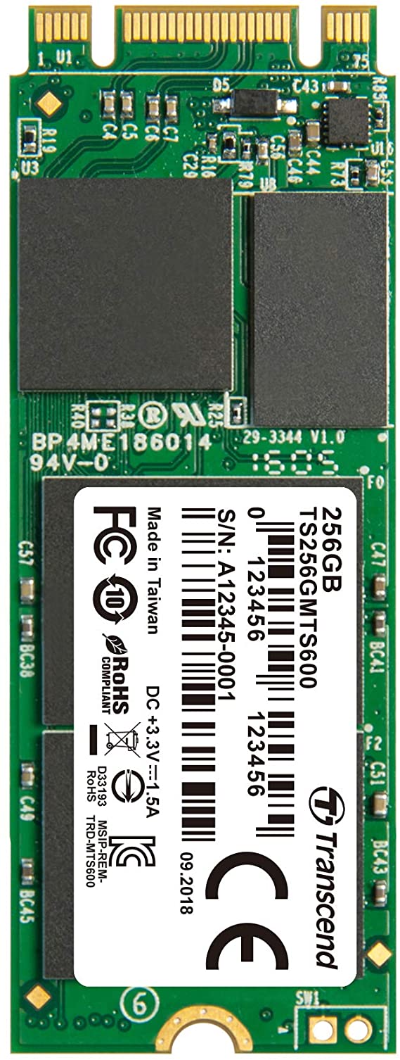 Transcend 256 GB SATA III MTS600 60 mm M.2 SSD (TS256GMTS600)