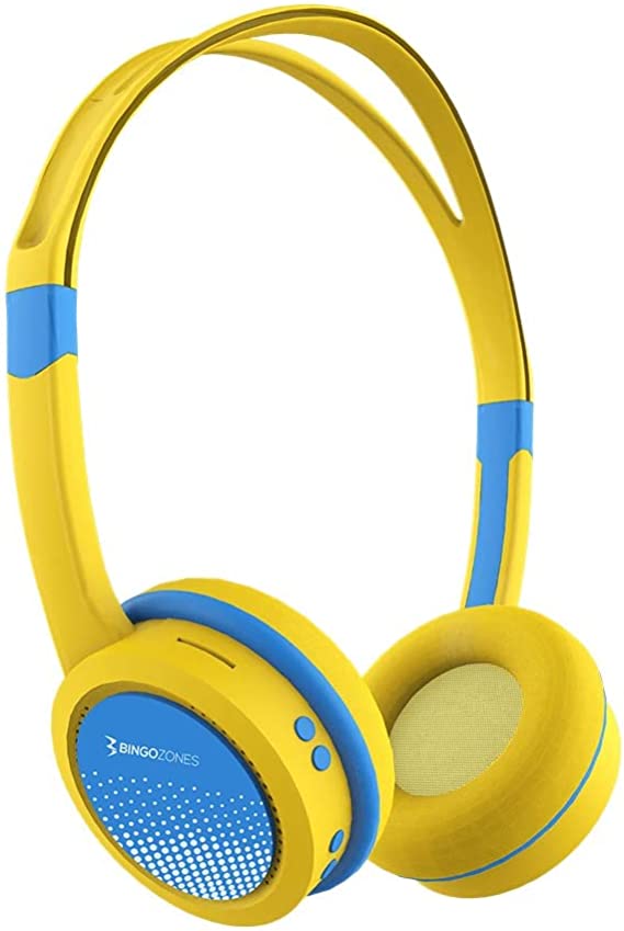 Bingozones B19 Kid Headphones for School with microphone, Wired Headset for Children Toddlers Girls with 85db Volume Limit Yellow