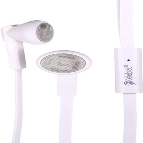 Set Of 2 Celebrat D4 Sport Super Bass Wired Earphone With Microphone - White