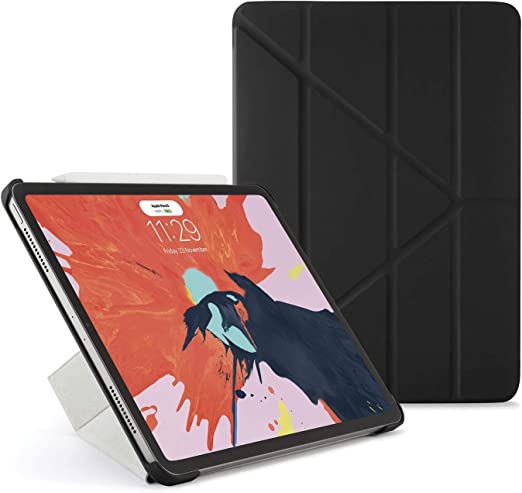 Pipetto Origami iPad Case Pro 11 inch (2018) with 5 in 1 stand & auto sleep / wake function Apple Pencil 2 Compatible - Black