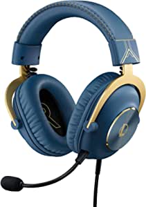 Logitech G PRO X Gaming Headset - Blue VO!CE, Detachable Microphone, Comfortable Memory Foam Ear Pads, DTS Headphone 7.1 and 50 mm PRO G Drivers, Official League of Legends Edition - Blue/Gold