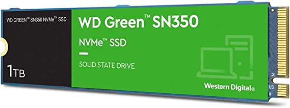 Western Digital 1TB WD Green SN350 NVMe Internal SSD Solid State Drive - Gen3 PCIe, M.2 2280, Up to 3,200 MB/s - WDS100T3G0C