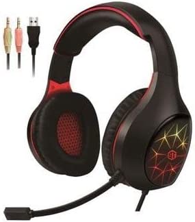 Standard Black/Red GM-3502LR Custom Gaming Gimbal Light-up Headphone