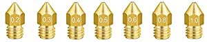 7 pcs 3D Printer MK8 Extruder Brass Nozzle 0.2 0.3 0.4 0.5 0.6 0.8 1.0 mm
