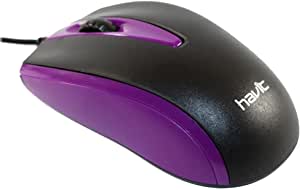 HAVIT MS871 Wired USB Mouse ,1200 DPI With Multi Hand Using, Black+Purple