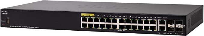 Cisco Refresh SF350-24P 24-Port 10/100 POE Managed Switch (SF350-24P-K9-NA-RF) Remanufactured