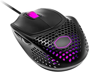 Cooler Master MM720 RGB-LED Claw Grip Wired Gaming Mouse - Ultra Lightweight 49g Honeycomb Shell, 16000 DPI Optical Sensor, 70 Million Click Micro Switches, Smooth Glide PTFE Feet - Matte Black