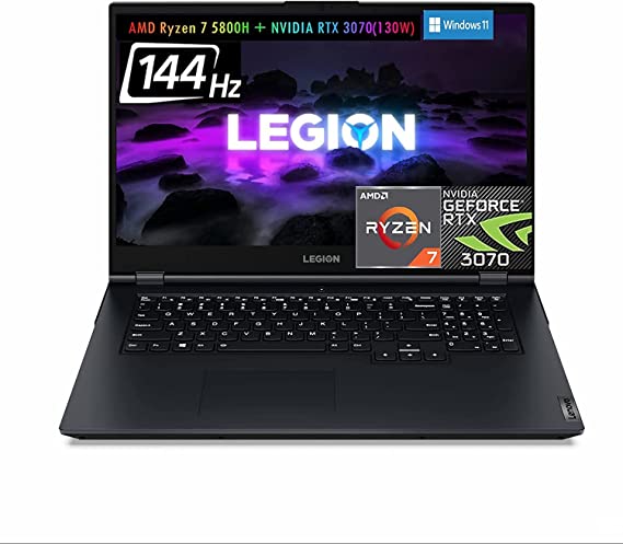 2021 Lenovo Legion 5 Gen 6 Gaming Laptop, AMD Ryzen 7 5800H, 17.3" FHD IPS 144Hz Display, NVIDIA GeForce RTX 3070(TGP 130W), Dolby Vision, Type-C, Win 10 Free Upto 11 (16GB RAM | 1TB PCIe SSD)