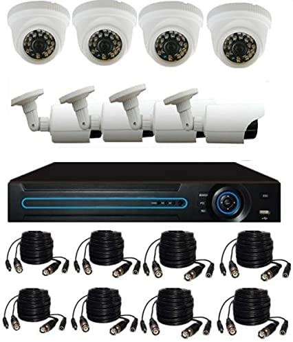 Ultra-Clear 1000tvl Security Cameras and All Mounting Accessories, 2724330607149 - Set of 8