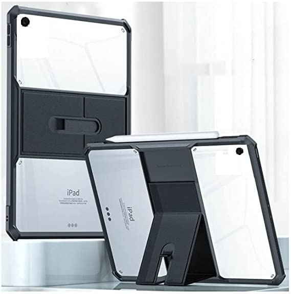 Acrylic Case with Stand and Hand Grip for iPad 10.2 2021/202020/2019-9th / 8th / 7th Black