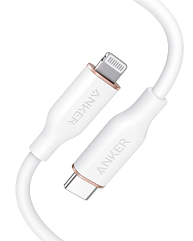 Anker PowerLine III Flow, USB C to Lightning Cable for iPhone 13 13 Pro 12 11 X XS XR 8 Plus [MFi Certified, 3ft, Cloud White] Supports Power Delivery, Silicone Cable (Charger Not Included)