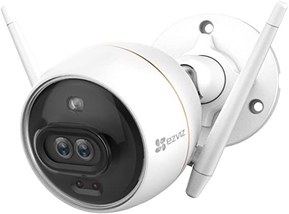 EZVIZ C3X Dual-lens Pro Wi-Fi Outdoor Security Camera with built-in AI 1080p FHD Color Night Vision Active Defense Two-Way Audio Human Vehicle Detection Customizable Voice Alerts Weatherproof Alexa