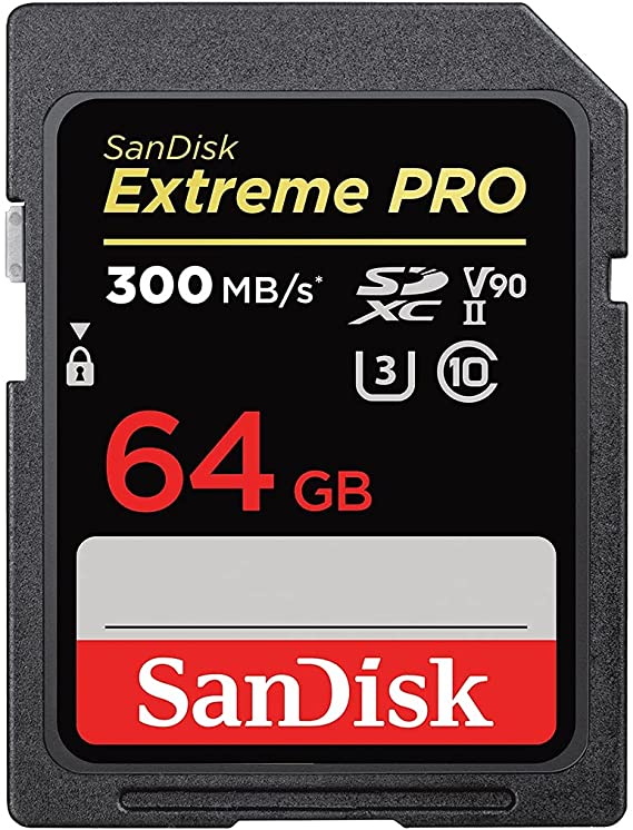 SanDisk Extreme PRO 64GB SDXC Memory Card up to 300MB/s, UHS-II, Class 10, V90, U3