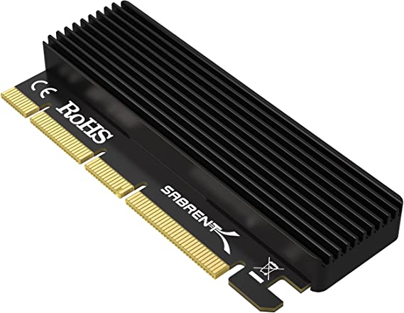 Sabrent NVMe M.2 SSD to PCIe X16/X8/X4 Card with aluminum heat sink (EC-PCIE)