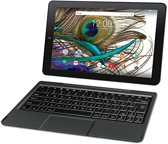 RCA Viking Pro 10" 2-in-1 laptop & Tablet 32GB Quad Core Charcoal with Touchscreen and Detachable Keyboard Google Android 6.0