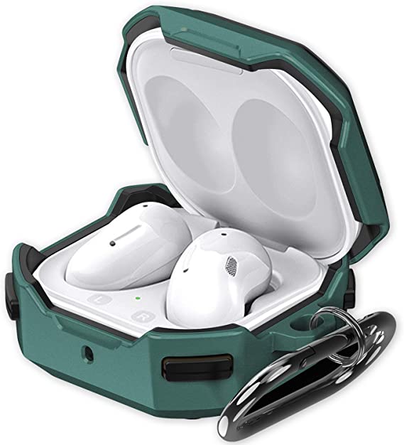 Case for Samsung Galaxy Buds Live Case,Galaxy Buds Pro Case.Samsung Earbuds Case,Hard PC Headphone Accessories Cover,Wired Charging Cover with Keychain (Green)