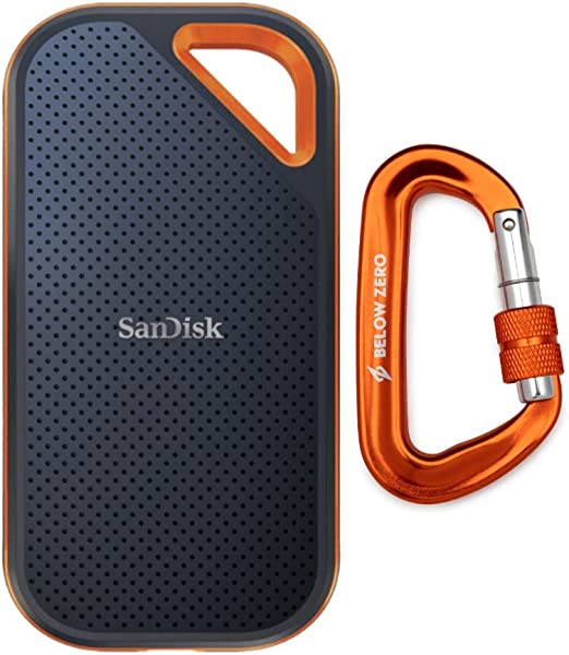 SanDisk 1TB Extreme PRO Portable SSD V2 with 12kN Heavy Duty Carabiner Bundle (2 Items)