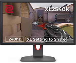 BenQ Zowie XL2540K 24.5 inch 240Hz Gaming Monitor | Smaller Base | Flexible Height & tilt Adjustment | XL Setting to Share | Customizable Quick Menu